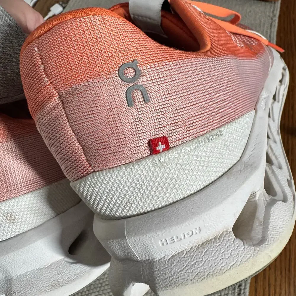 On Cloudsurfer Running Athletic Sneaker‎ Mens 12.5 Flame Orange White Athleisure